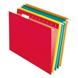 Pendaflex Colored Reinforced Hanging Folders, Letter Size, 1/5-Cut Tab, Assorted, 25/Box (ESS415215ASST)