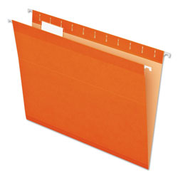Pendaflex Colored Reinforced Hanging Folders, Letter Size, 1/5-Cut Tab, Orange, 25/Box (ESS415215ORA)