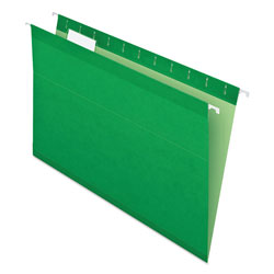 Pendaflex Colored Reinforced Hanging Folders, Legal Size, 1/5-Cut Tab, Bright Green, 25/Box (ESS415315BGR)