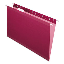 Pendaflex Colored Reinforced Hanging Folders, Legal Size, 1/5-Cut Tab, Burgundy, 25/Box (ESS415315BUR)