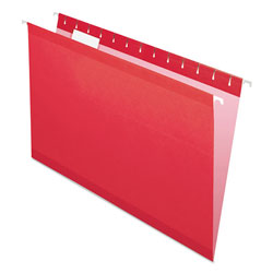 Pendaflex Colored Reinforced Hanging Folders, Legal Size, 1/5-Cut Tab, Red, 25/Box (ESS415315RED)
