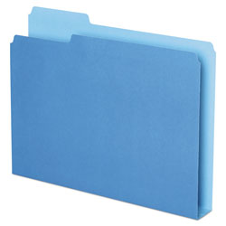 Pendaflex Double Stuff File Folders, 1/3-Cut Tabs, Letter Size, Blue, 50/Pack