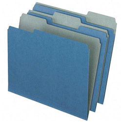 Pendaflex Earthwise by 100% Recycled Colored File Folders, 1/3-Cut Tabs, Letter Size, Blue, 100/Box
