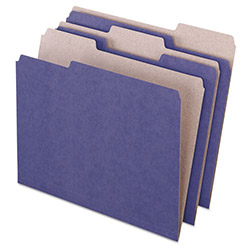 Pendaflex Earthwise Recycled Colored File Folders, 1/3 Top Tab, Letter, Violet, 100/Box