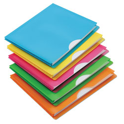Pendaflex Glow Poly File Jacket, Straight Tab, Letter Size, Assorted Colors, 5/Pack