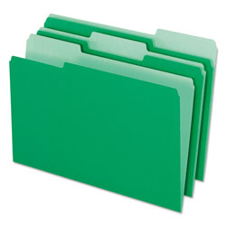 Pendaflex Interior File Folders, 1/3-Cut Tabs, Legal Size, Green, 100/Box (ESS435013BGR)