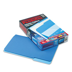 Pendaflex Interior File Folders, 1/3-Cut Tabs, Legal Size, Blue, 100/Box