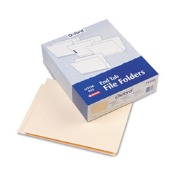 Pendaflex Manila End Tab Folders, 9.5 in Front, 1-Ply Straight Tabs, Letter Size, 100/Box