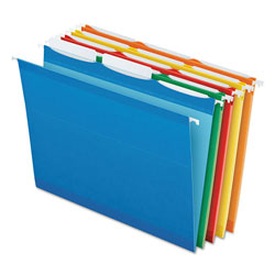 Pendaflex Ready-Tab Colored Reinforced Hanging Folders, Letter Size, 1/3-Cut Tab, Assorted, 25/Box (ESS42621)