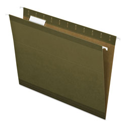 Pendaflex Reinforced Hanging File Folders, Letter Size, 1/5-Cut Tab, Standard Green, 25/Box (ESS415215)