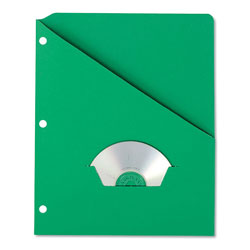 Pendaflex Slash Pocket Project Folders, 3-Hole Punched, Straight Tab, Letter Size, Green, 25/Pack