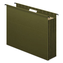 Pendaflex SureHook Hanging Pocket File, Letter Size, 1/5-Cut Tab, Standard Green, 4/Pack