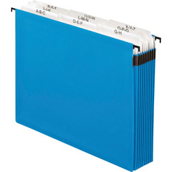 Pendaflex SureHook Nine-Section Hanging Folder, Letter Size, 8 Dividers, 1/5-Cut Tab, Blue