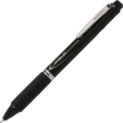 Pentel EnerGel 2S Retractable Ballpoint Pen, 0.5mm, Black/Red Ink, Black Barrel