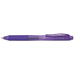Pentel EnerGel-X Retractable Gel Pen, 0.7 mm Metal Tip, Violet Ink/Barrel, Dozen