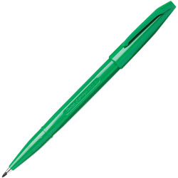 Pentel Fiber Tip, Fine, Green Barrel, Green Ink