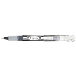 Pentel Finito! Stick Porous Point Pen, Extra-Fine 0.4mm, Black Ink, Black/Silver Barrel