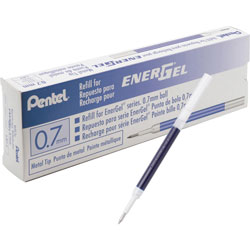 Pentel Gel Pen Refills for EnerGel, 0.7mm, Fine, 12/BX, Blue Ink