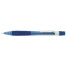 Pentel Quicker Clicker Mechanical Pencil, 0.7 mm, HB (#2.5), Black Lead, Transparent Blue Barrel (PENPD347TC)