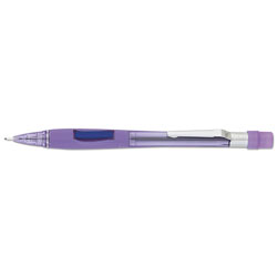 Pentel Quicker Clicker Mechanical Pencil, 0.7 mm, HB (#2.5), Black Lead, Transparent Violet Barrel (PENPD347TV)