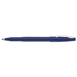 Pentel Rolling Writer Stick Roller Ball Pen, Medium 0.8mm, Blue Ink/Barrel, Dozen