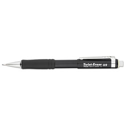 Pentel Twist-Erase III Mechanical Pencil, 0.9 mm, HB (#2.5), Black Lead, Black Barrel (PENQE519A)