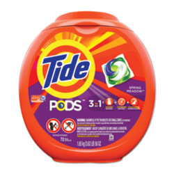 Tide PODS Laundry Detergent Liquid Pacs, High Efficiency Compatible, Spring Meadow Scent, 72 Per Pack, 4/Case, 288 Total