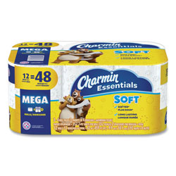 Charmin Essentials Soft Bathroom Tissue, Septic Safe, 2-Ply, White, 4 x 3.92, 352 Sheets/Roll, 12/Pack
