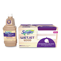 Swiffer WetJet System Wood Cleaning-Solution Refill with Mopping Pads, Unscented, 1.25 L Bottle