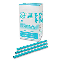 phade™ Marine Biodegradable Straws, Boba Straws, 9 in, Ocean Blue, 720/Carton