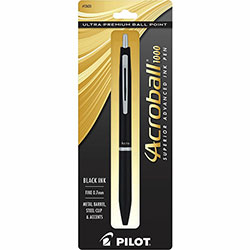 Pilot Ballpoint Pen, Fine Pen Point, 0.7 mm Pen Point Size, Refillable, Retractable, Black Gel-based Ink, Black Barrel, Tungsten Carbide Tip