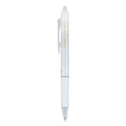 Pilot FriXion Clicker Design Erasable Retractable Gel Pen, Extra Fine 0.5 mm, Black Ink, White Barrel, Dozen