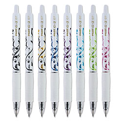 Pilot G2 Fashion Premium Gel Pen, Retractable, Fine 0.7 mm, Five Assorted Ink and Barrel Colors, 5/Pack