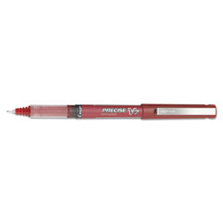Pilot Precise V7 Stick Roller Ball Pen, Fine 0.7mm, Red Ink/Barrel, Dozen