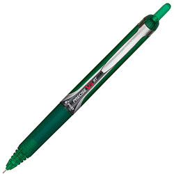 Pilot Rollerball Pen, Retract, .5mm, Ext Fine Pt, 12/BX, GN Barrel/Ink