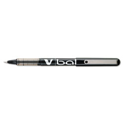 Pilot VBall Liquid Ink Stick Roller Ball Pen, 0.5mm, Black Ink/Barrel, Dozen