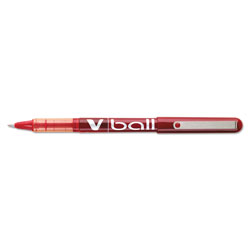 Pilot VBall Liquid Ink Stick Roller Ball Pen, 0.5mm, Red Ink/Barrel, Dozen (PIL35202)