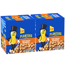 Planters® Honey Roasted Peanuts, 1.75 oz Tubes, 18 Tubes/Box, 2 Boxes/Carton