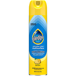 Pledge Dust & Allergen Multisurface Cleaner - Spray - Lemon Scent - 6 / Carton - Blue