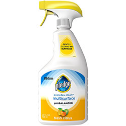 Pledge pH Balanced Multisurface Cleaner Spray - Spray - Fresh Citrus Scent - 6 / Carton - White