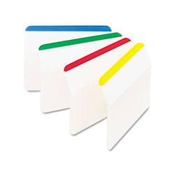 Post-it® 2 in Angled Tabs, Lined, 1/5-Cut Tabs, Assorted Primary Colors, 2 in Wide, 24/Pack