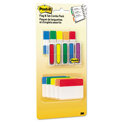 Post-it® Flags and Tabs Combo Pack, Assorted Primary Colors, 230/Pack