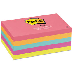 Post-it® Original Pads in Poptimistic Collection Colors, 3" x 5", 100 Sheets/Pad, 5 Pads/Pack (MMM6555PK)