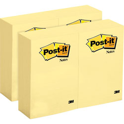 Post-it® Original Pads, 4 inx6 in, 100 SH/PD, 24/BD, Canary