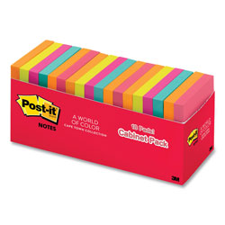Post-it® Original Pop-up Refill Cabinet Pack, 3 in x 3 in, Poptimistic Collection Colors, 100 Sheets/Pad, 18 Pads/Pack
