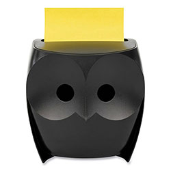 Post-it® Owl-Shaped Dispenser, For 3 x 3 Pads, Black, Includes 45-Sheet Citron Super Sticky Dispenser Pop-Up Pad