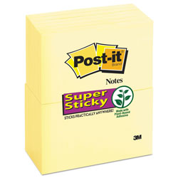 Post-it® Pads in Canary Yellow, 3 in x 5 in, 90 Sheets/Pad, 12 Pads/Pack