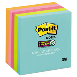 Post-it® Pads in Supernova Neon Collection Colors, 3 in x 3 in, 90 Sheets/Pad, 5 Pads/Pack