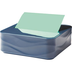 Post-it® Pop-up Note Wave Dispenser - 3 in x 3 in Note - 45 Sheet Note Capacity - Metallic Blue
