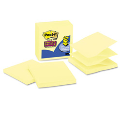 Post-it® Pop-up Notes Refill, Note Ruled, 4 in x 4 in, Canary Yellow, 90 Sheets/Pad, 5 Pads/Pack